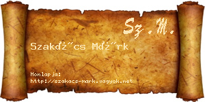 Szakács Márk névjegykártya