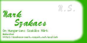 mark szakacs business card